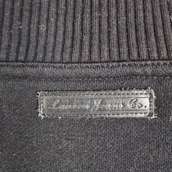 VTG Lauren Jeans Co. Womens Cotton Black 1/4 Zip Sweatshirt Sz L Zip Pocket - Picture 7 of 10